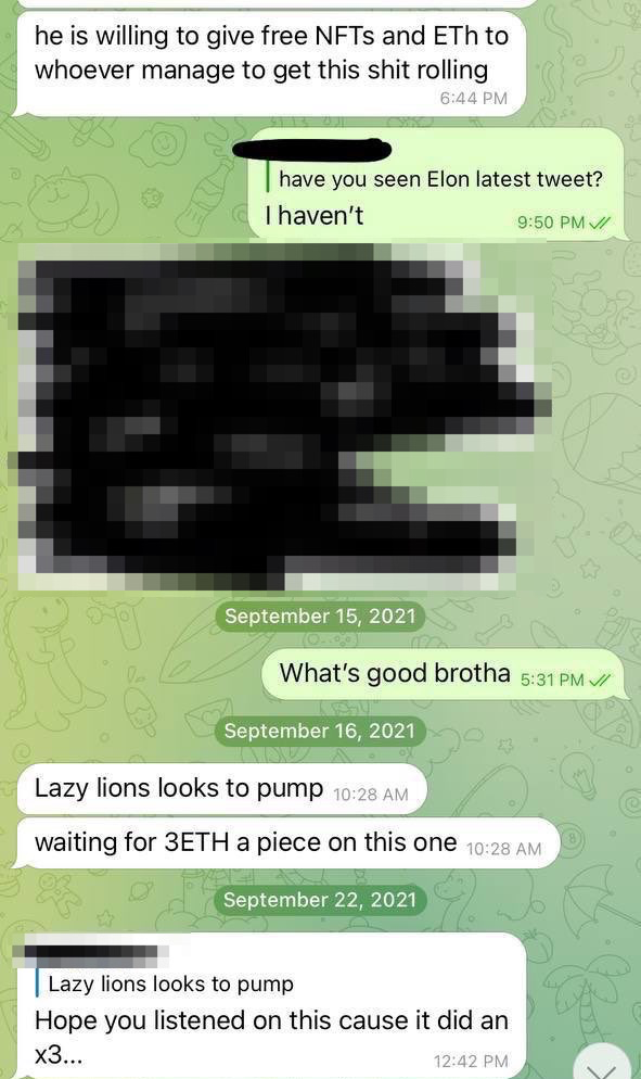 tony lazy lion nft conversation